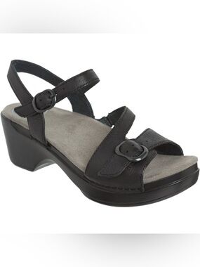 Dansko NWOB Sandi Black Strappy Sandals Size 10 Gorgeous